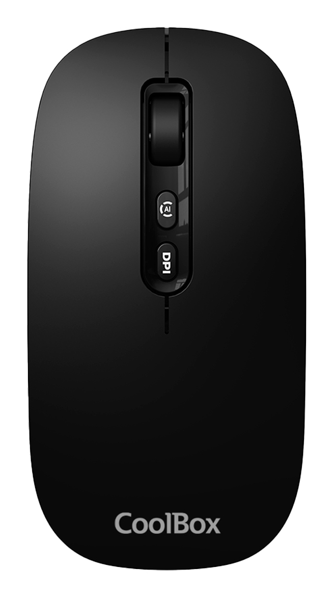 RATON W02 IA NEGRO INALAMBRICO RECARGABLE 500MAH RF+BT 1600DPI COPILOT SILENTCLICK