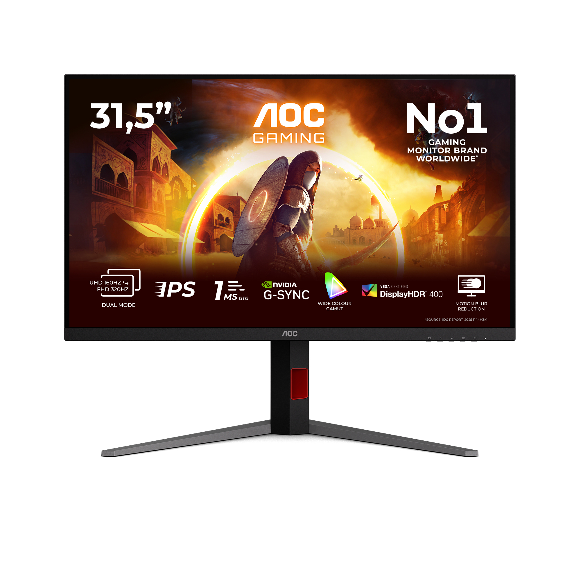 G4 U32G4U pantalla para PC 80 cm (31.5") 3840 x 2160 Pixeles 4K Ultra HD Negro, Rojo