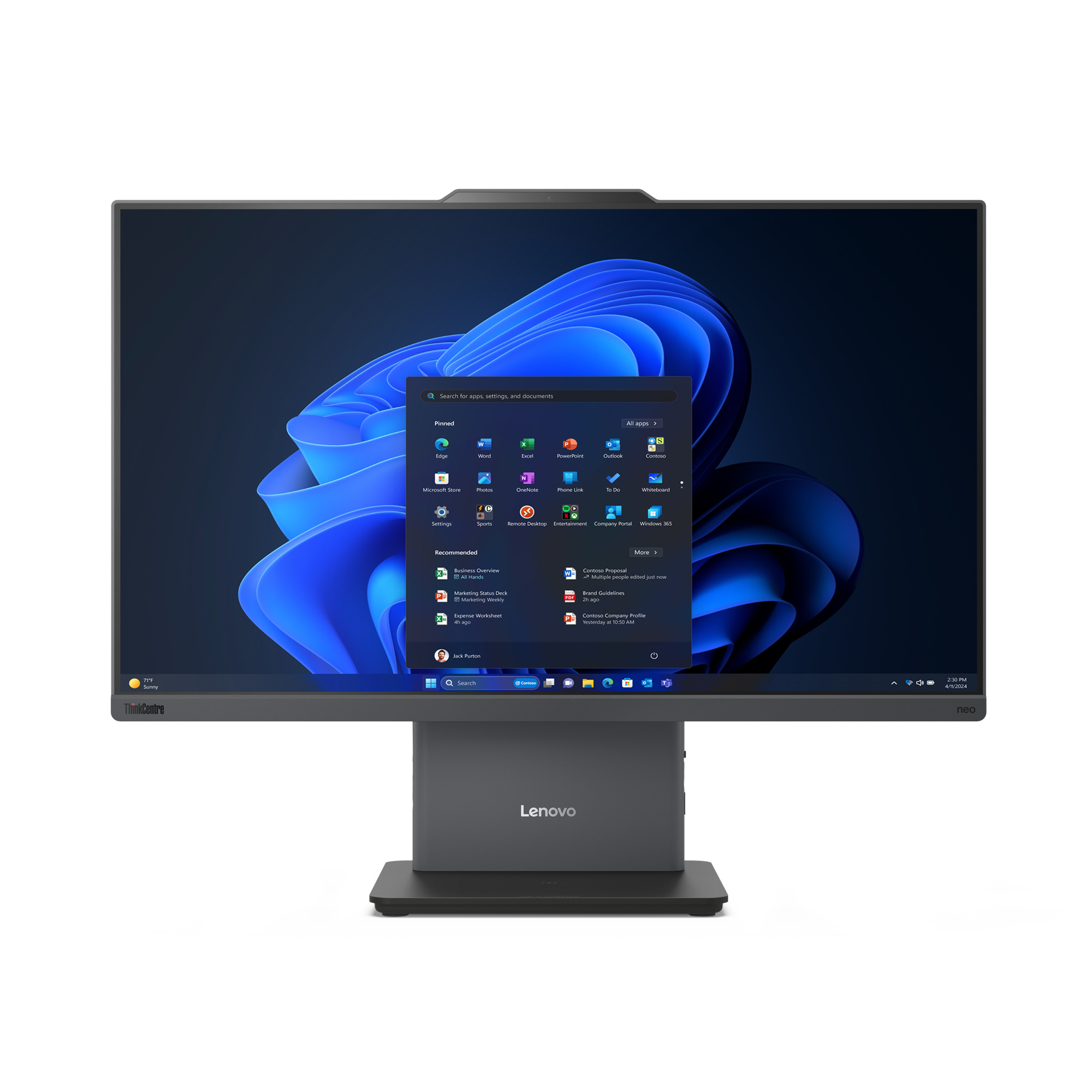 ThinkCentre neo 50a 24 Gen 5 Intel Core 5 210H 60,5 cm (23.8") 1920 x 1080 Pixeles PC todo en uno 16 GB DDR5-SDRAM 512 GB SSD Windows 11 Pro Wi-Fi 6 (802.11ax) Gris