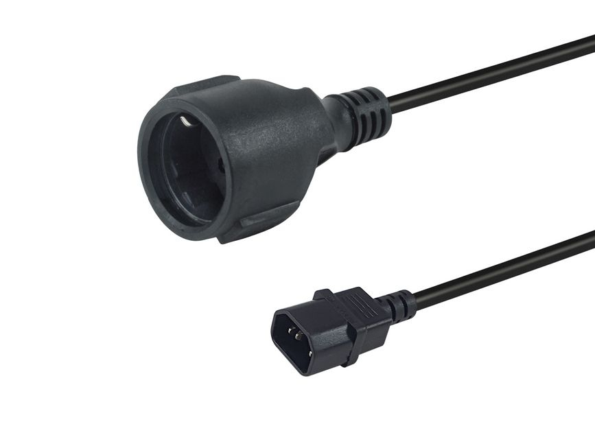 112106 cable de transmisión Negro 0,25 m IEC C14 CEE7/3