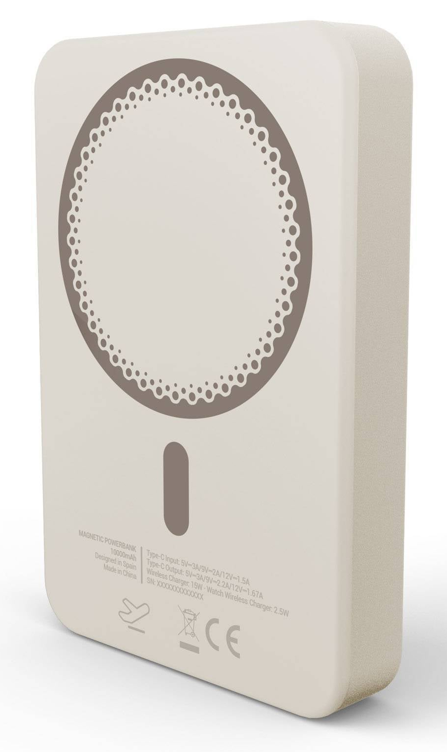 Magnetic Powerbank 10000 mAh Cargador inalámbrico Champán