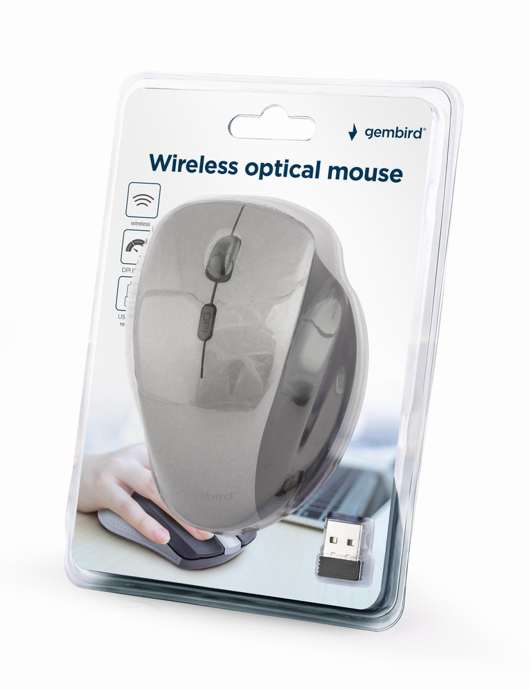 MUSW-6B-02-BG ratón Oficina mano derecha RF inalámbrico Óptico 1600 DPI