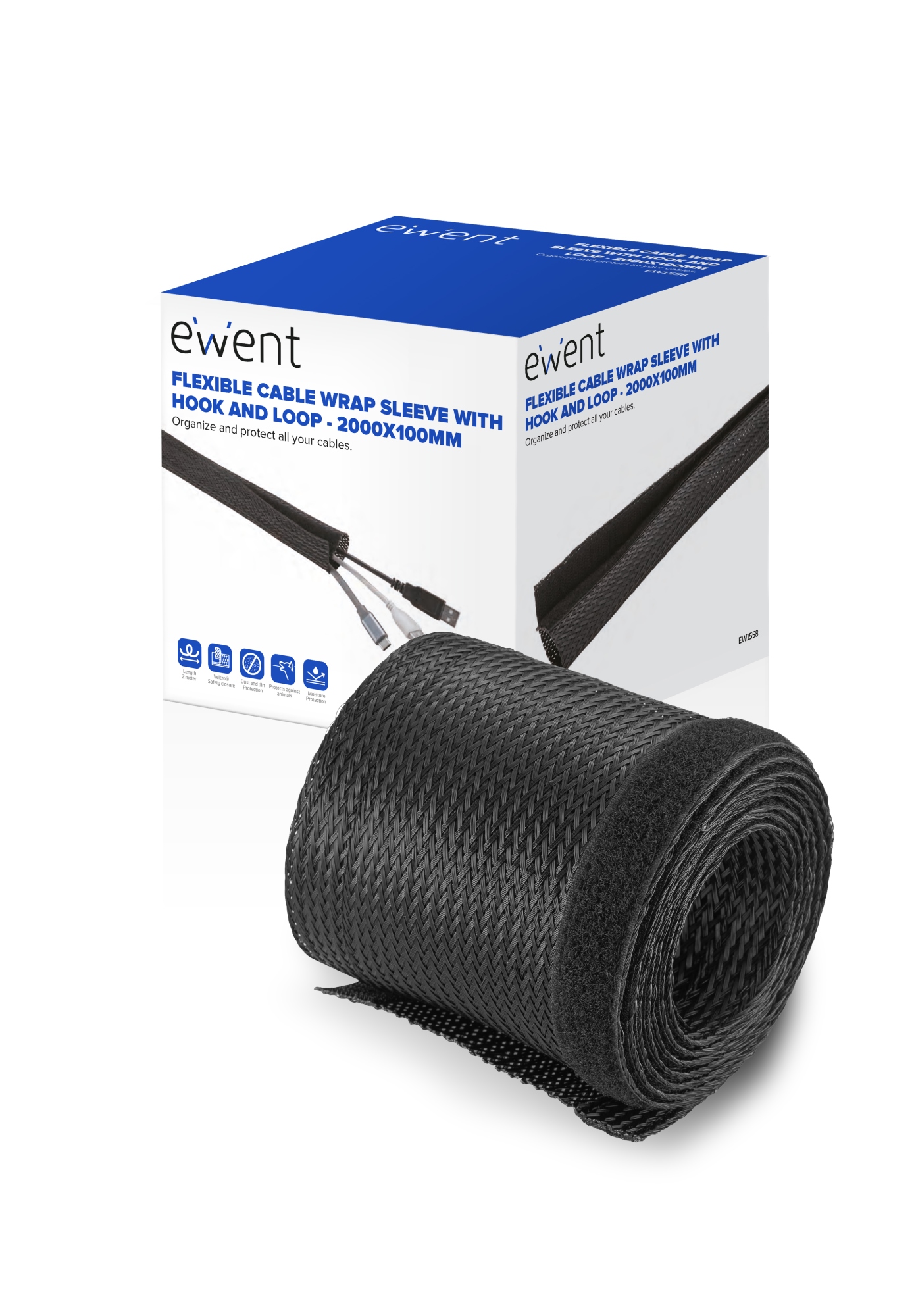 EW1558 organizador de cables Universal Pasacables Negro 1 pieza(s)