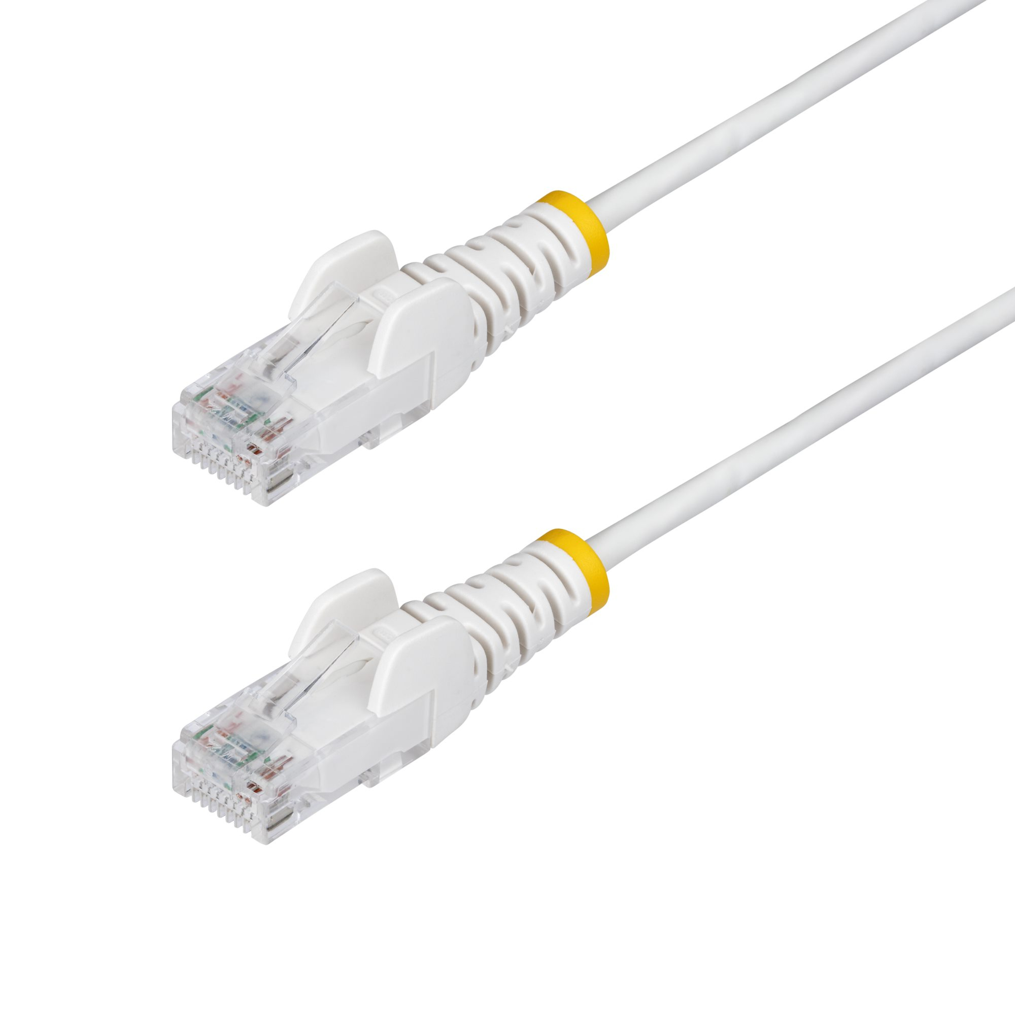 Cable de Red Ethernet CAT6 Delgado sin Enganches Blanco de 50cm - Cable RJ45 Snagless Slim 28AWG - Alambre de Cobre Puro - PoE 100W - con Alivios de Tensión - LSZH - Probado con Fluke