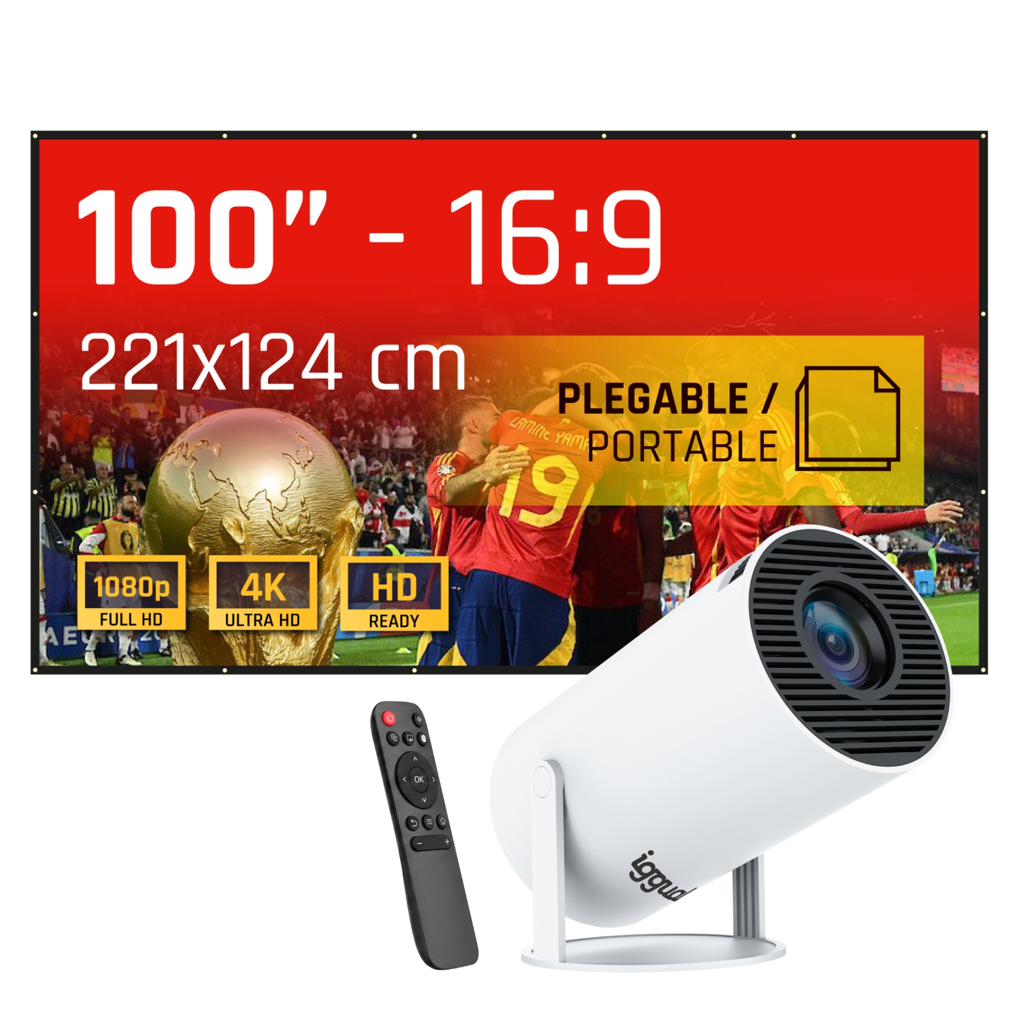 MP720p + ECO-COST 100" 120 lúmenes ANSI 720p (1280x720) Blanco