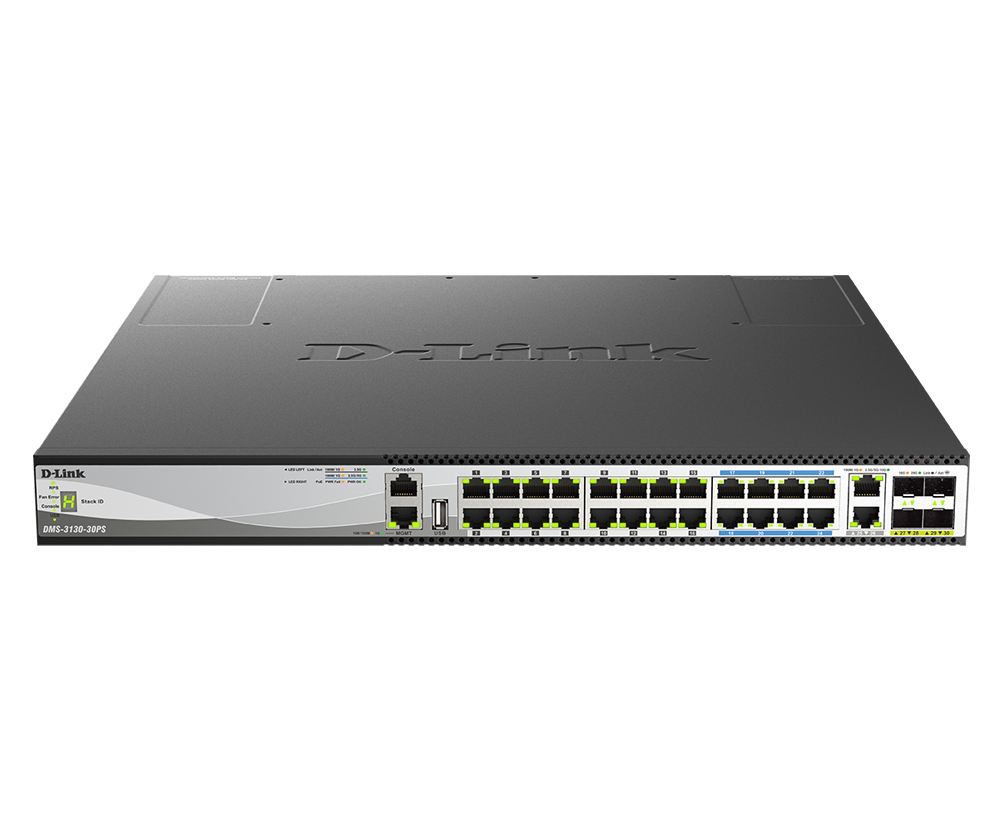 DMS-3130-30PS switch Gestionado L3 2.5G Ethernet (100/1000/2500) Energía sobre Ethernet (PoE) 1U Negro