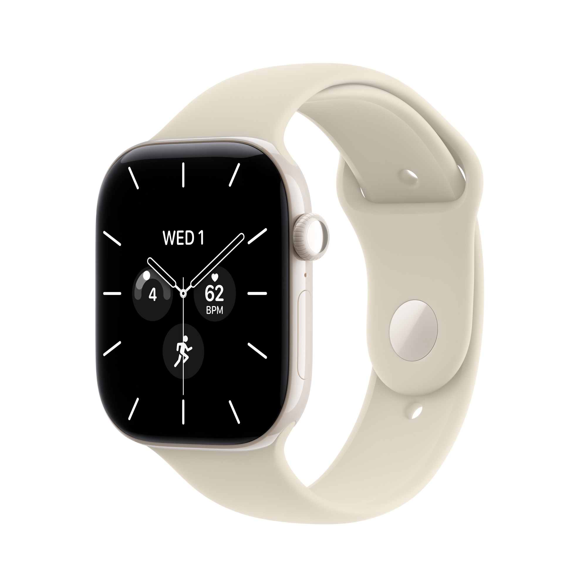 Watch Series 12 (GPS + Cellular) - Caja de cerámica en blanco perla (46 mm) - Correa deportiva color arena - Talla M/L