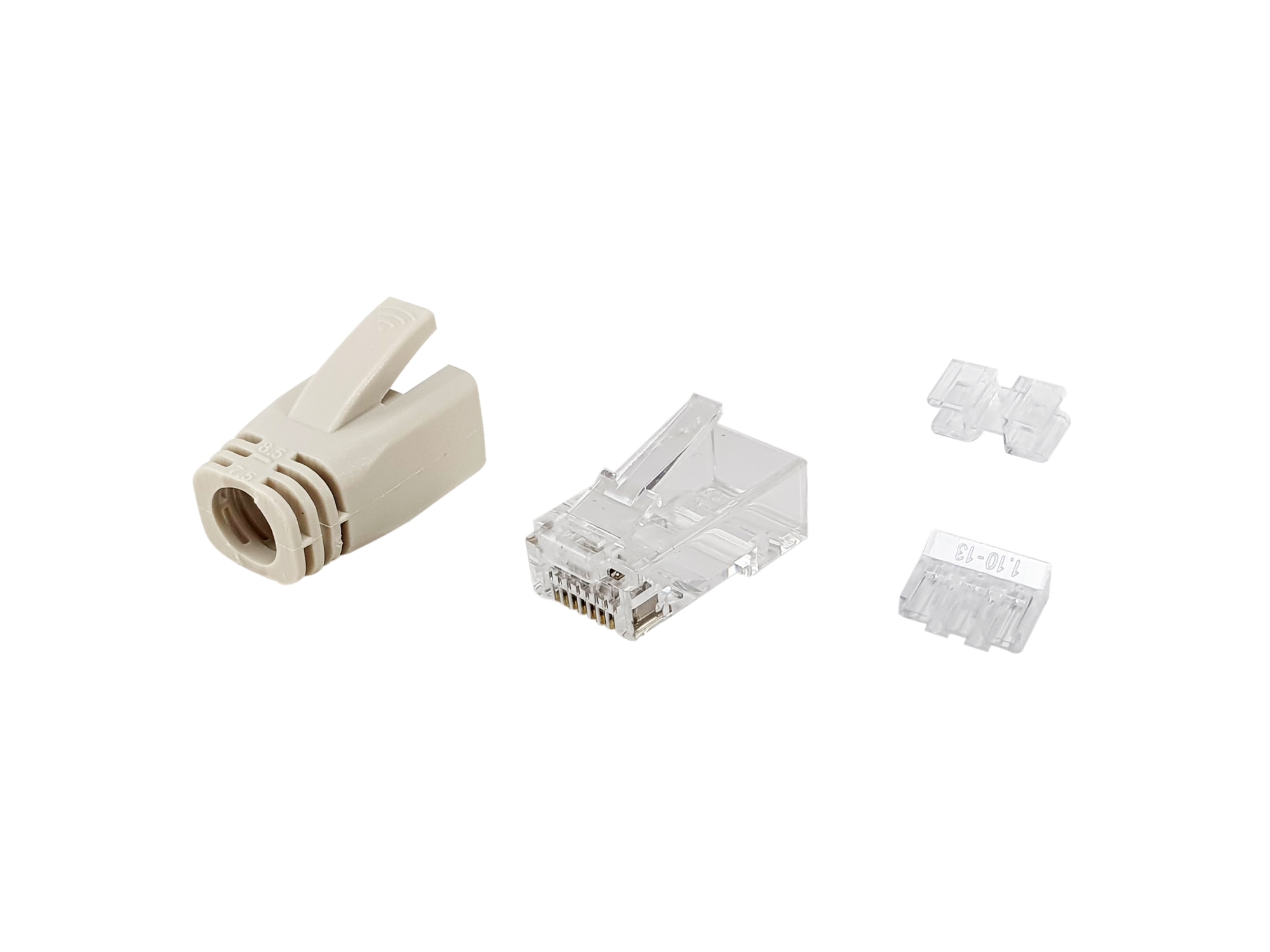 121176 conector RJ-45 Transparente, Blanco