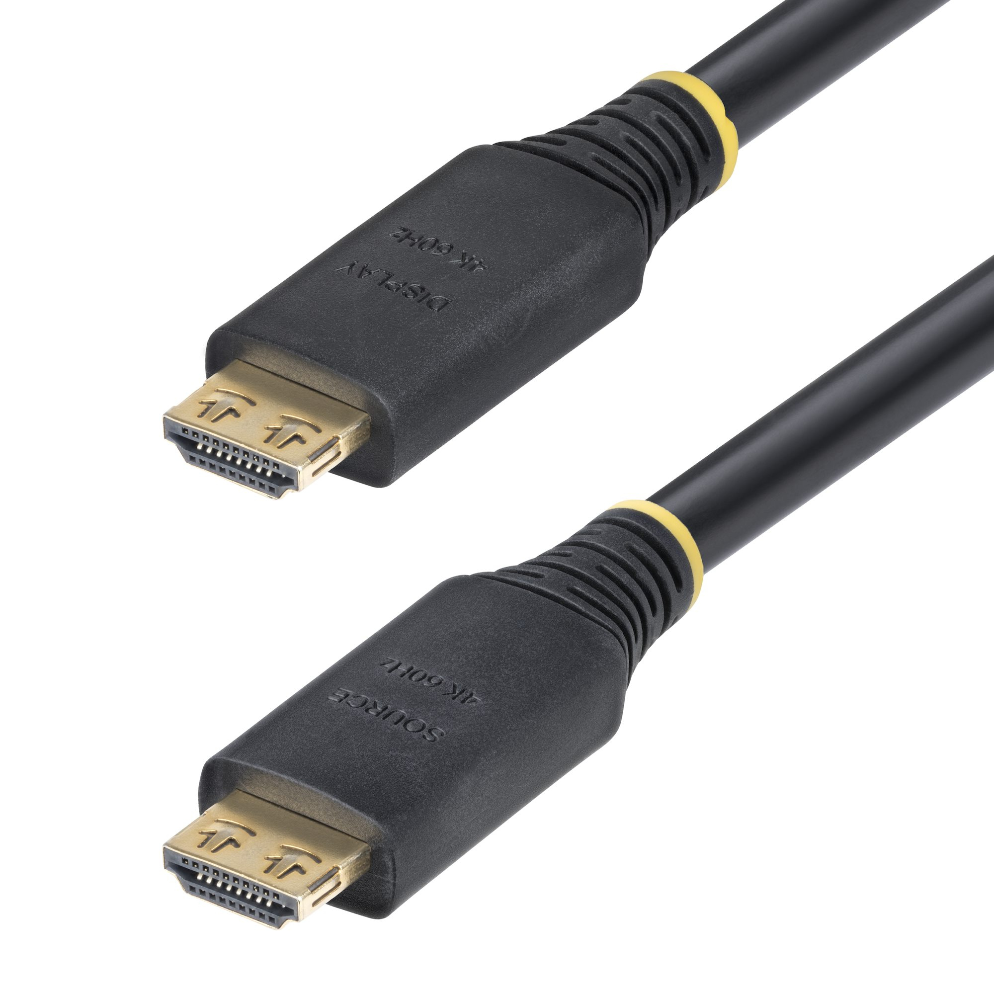 Cable HDMI de Alta Velocidad Activo de 15m - Conectores de Agarre - UHD 4K60Hz/1440p 144Hz - 18Gbps - HDR10/HDCP 2.2/ARC - Cable HDMI para Monitor o Proyector - Recubrimiento de TPE