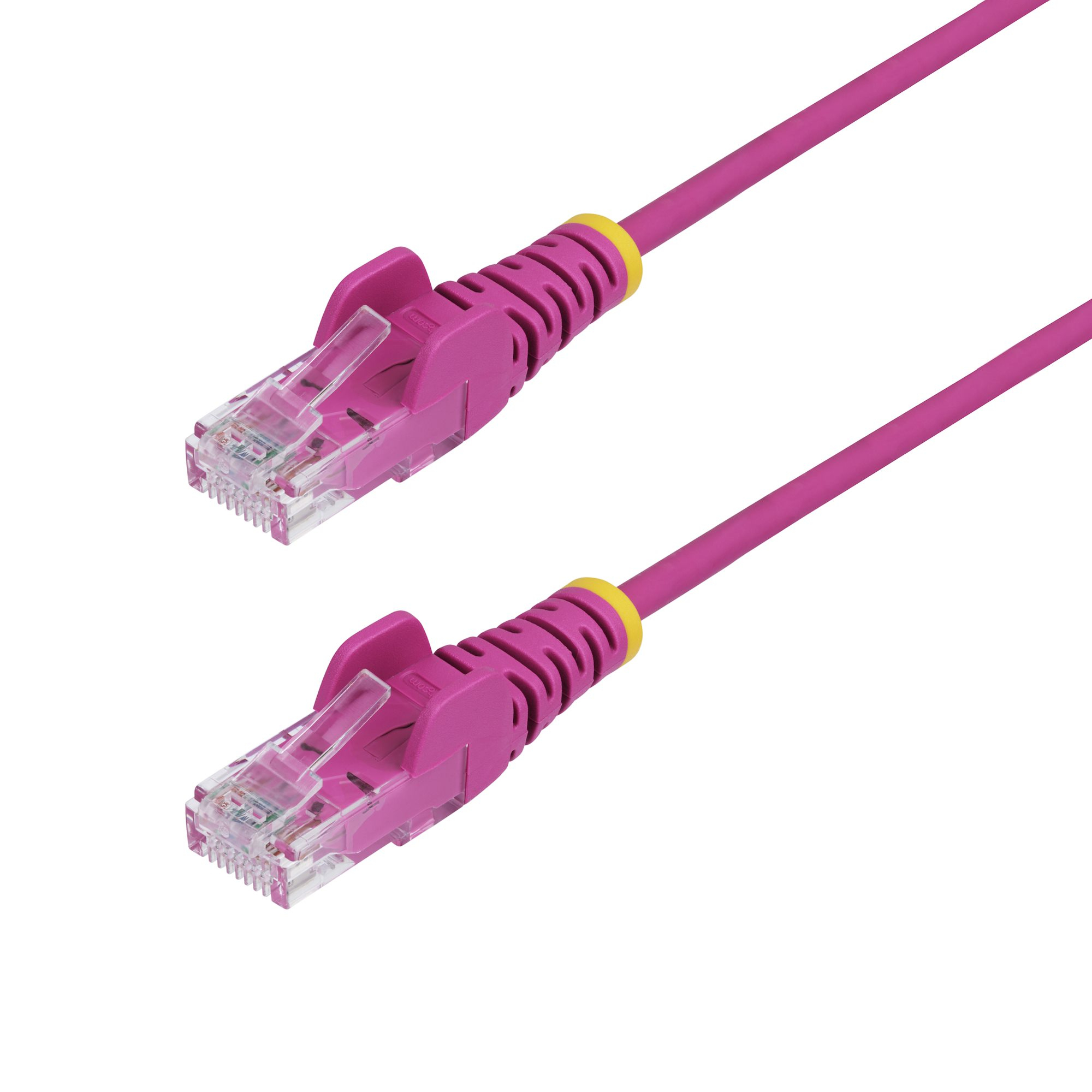 Cable de Red Ethernet CAT6 Delgado sin Enganches Rosa de 10m - Cable RJ45 Snagless Slim de 28AWG - Alambre de Cobre Puro - PoE 100W - con Alivios de Tensión - LSZH - Probado con Fluke
