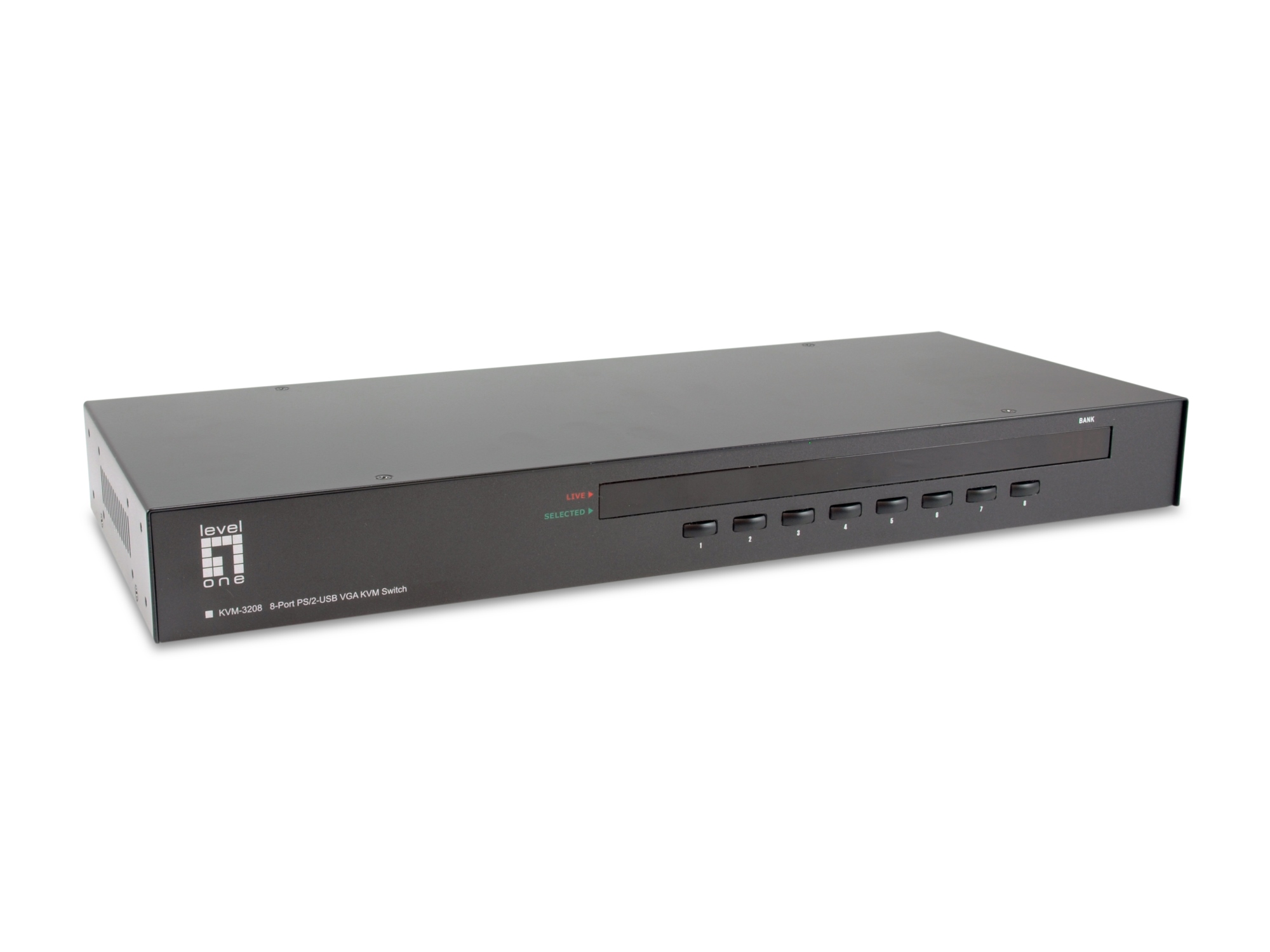 KVM-3208 interruptor KVM Montaje en rack Negro