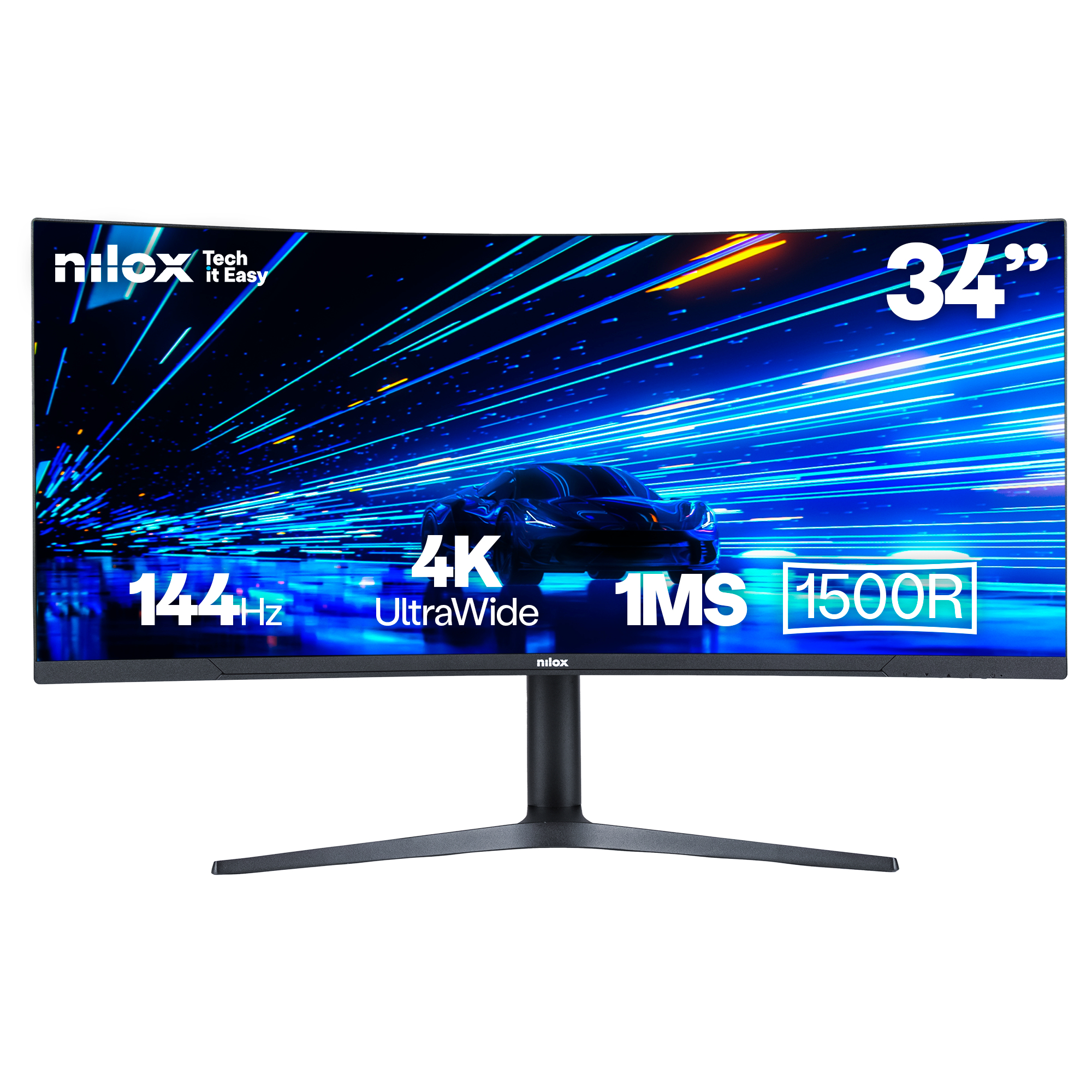 MONITOR 34" NXM344KD11 ULTRAWIDE 4K CURVO 144HZ 2HDMI 2DP 1MS MMDIA pantalla para PC 86,4 cm (34") 3440 x 1440 Pixeles UltraWide Quad HD LED Negro