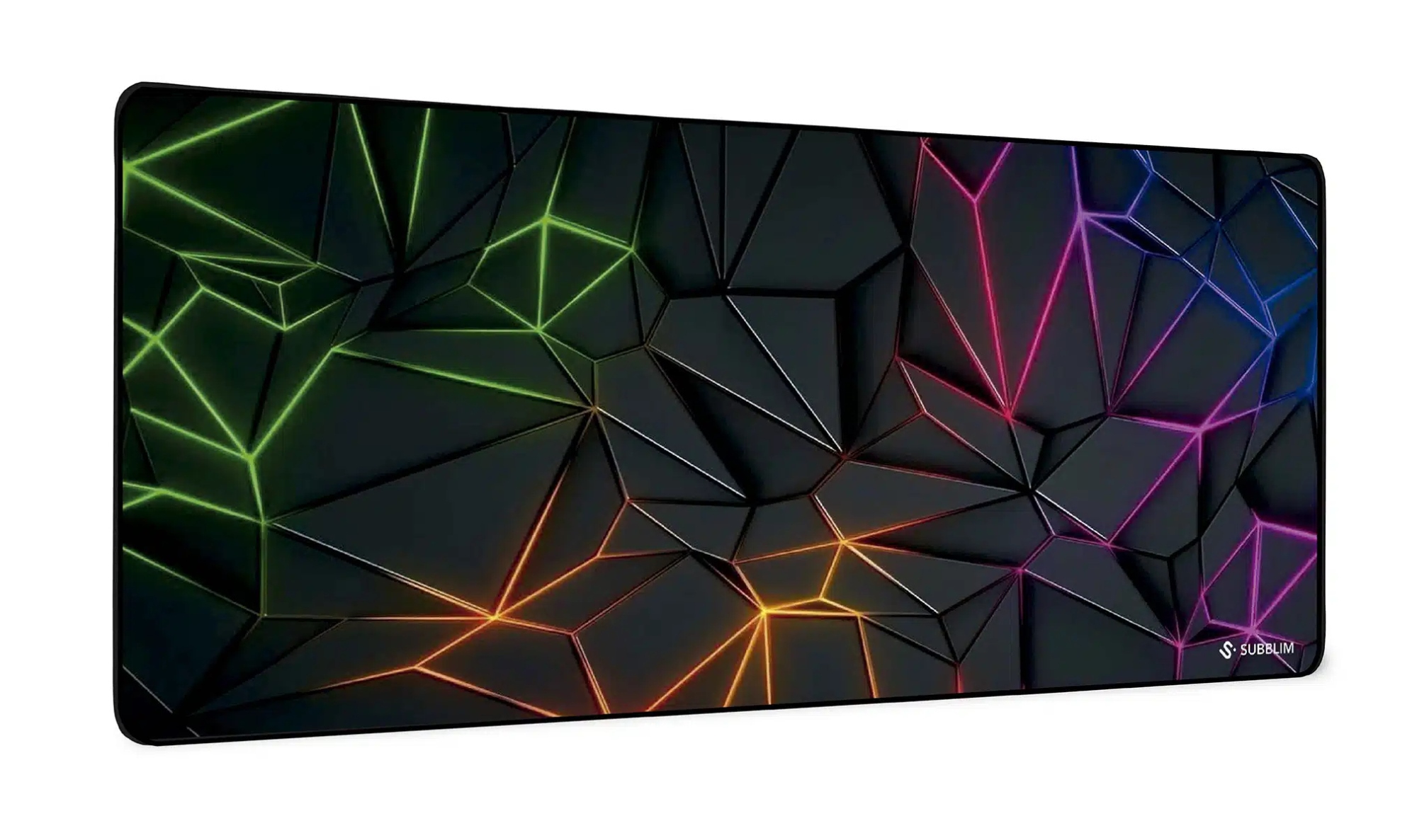 Neon Obsidian XL Alfombrilla de ratón para juegos Negro, Multicolor