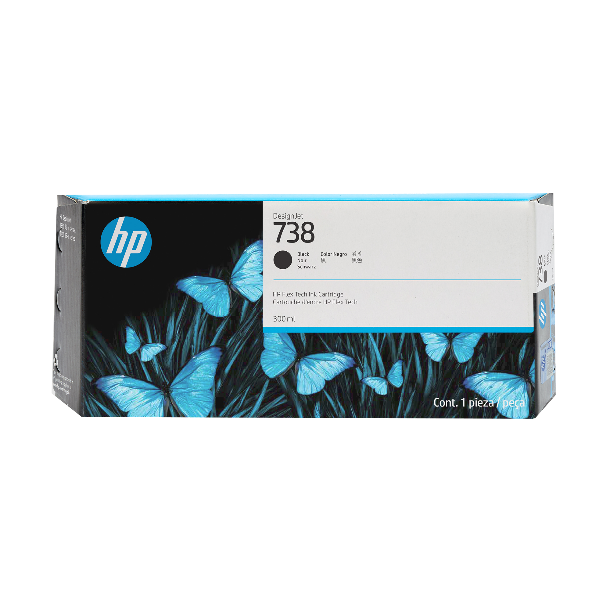 Cartucho de tinta negra DesignJet 738 de 300 ml
