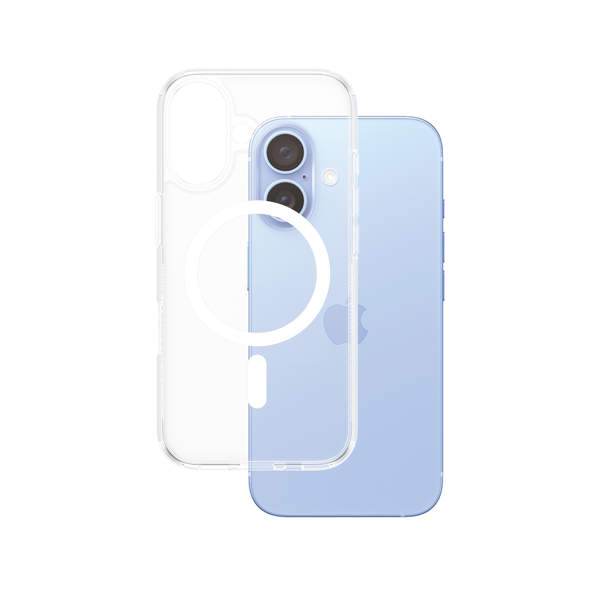 HardCase Transparent w. White MagSafe iPhone 16 funda para teléfono móvil Transparente