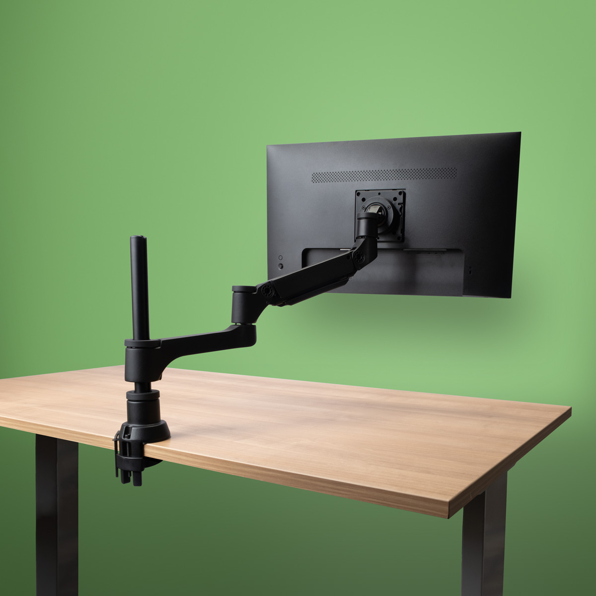 Brazo de monitor R-Go Caparo Single para un monitor capacidad de carga de 3-9 kg, ajustable con resorte de gas, circular