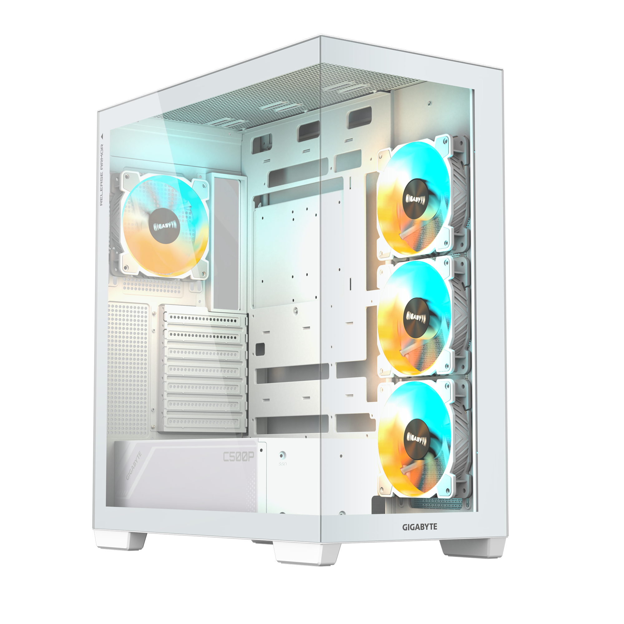 C500 PANORAMIC STEALTH Midi Tower Blanco