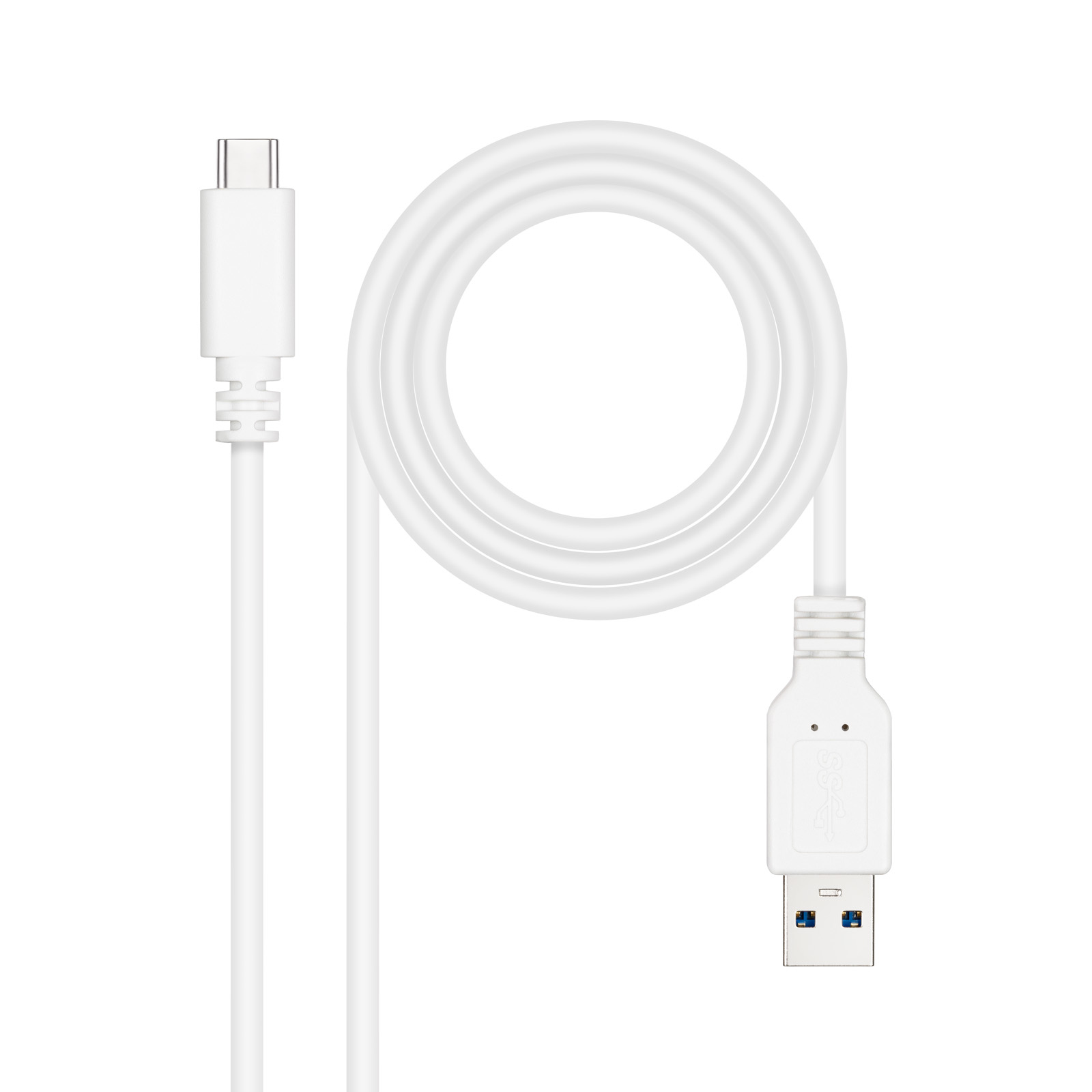 Cable USB 3.1, Gen2 10 Gbps 3A, tipo USB-C/M-A/M, Blanco, 0.5 m