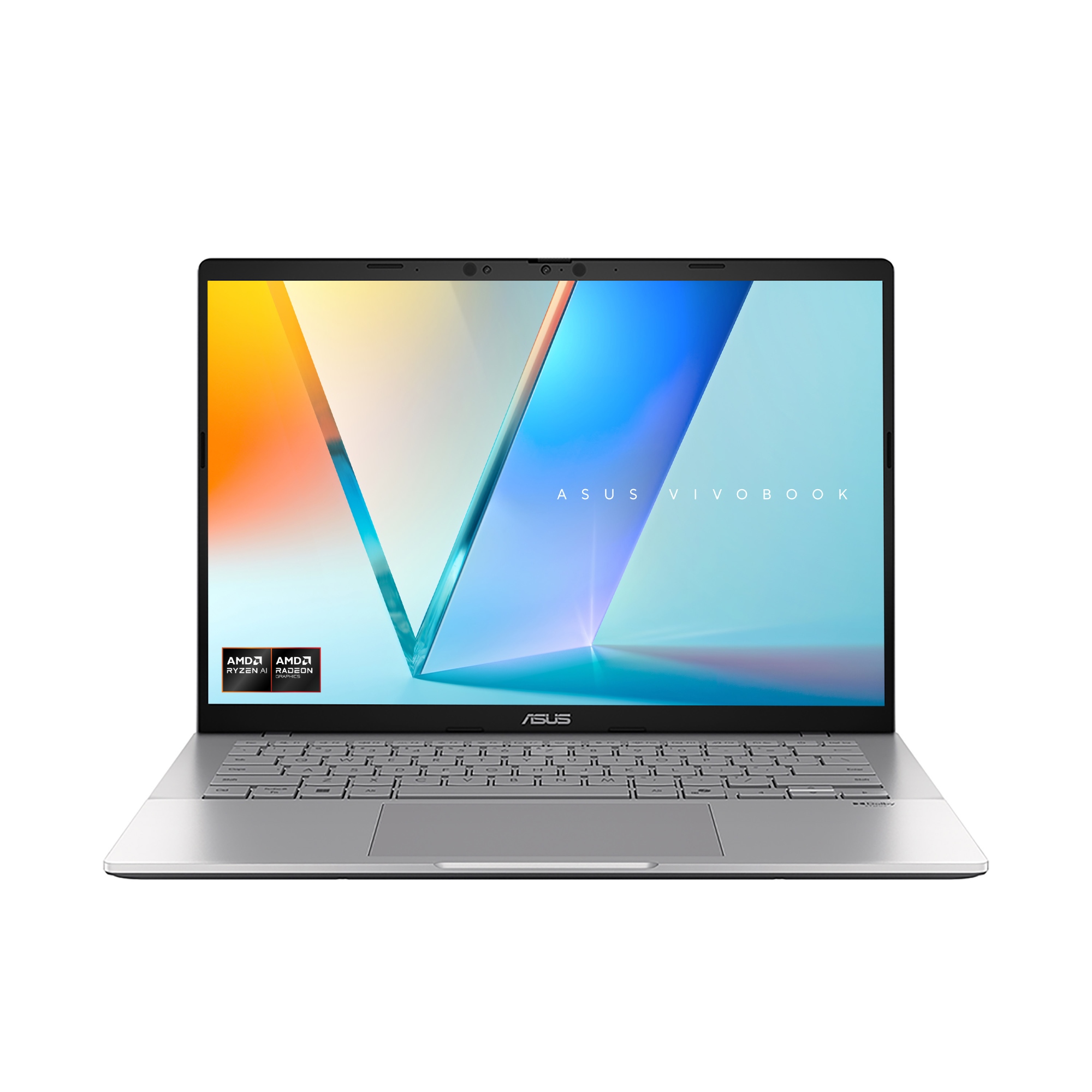 Vivobook S14 OLED M3407GA-SF010 Copilot+ PC - Ordenador Portátil 14" WUXGA (AMD Ryzen AI 7 445, 16GB RAM, 512GB SSD, Radeon 840M, Sin Sistema Operativo) Plata Fría - Teclado QWERTY español