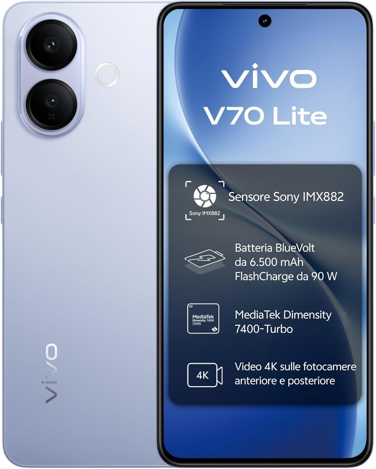 V70 Lite 5G 17,2 cm (6.77") Android 16.0 USB Tipo C 6 GB 256 GB 6500 mAh Azul
