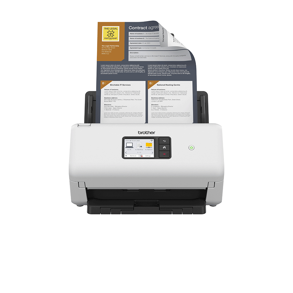 ADS-4550W Escáner con alimentador automático de documentos (ADF) 600 x 600 DPI Negro, Blanco