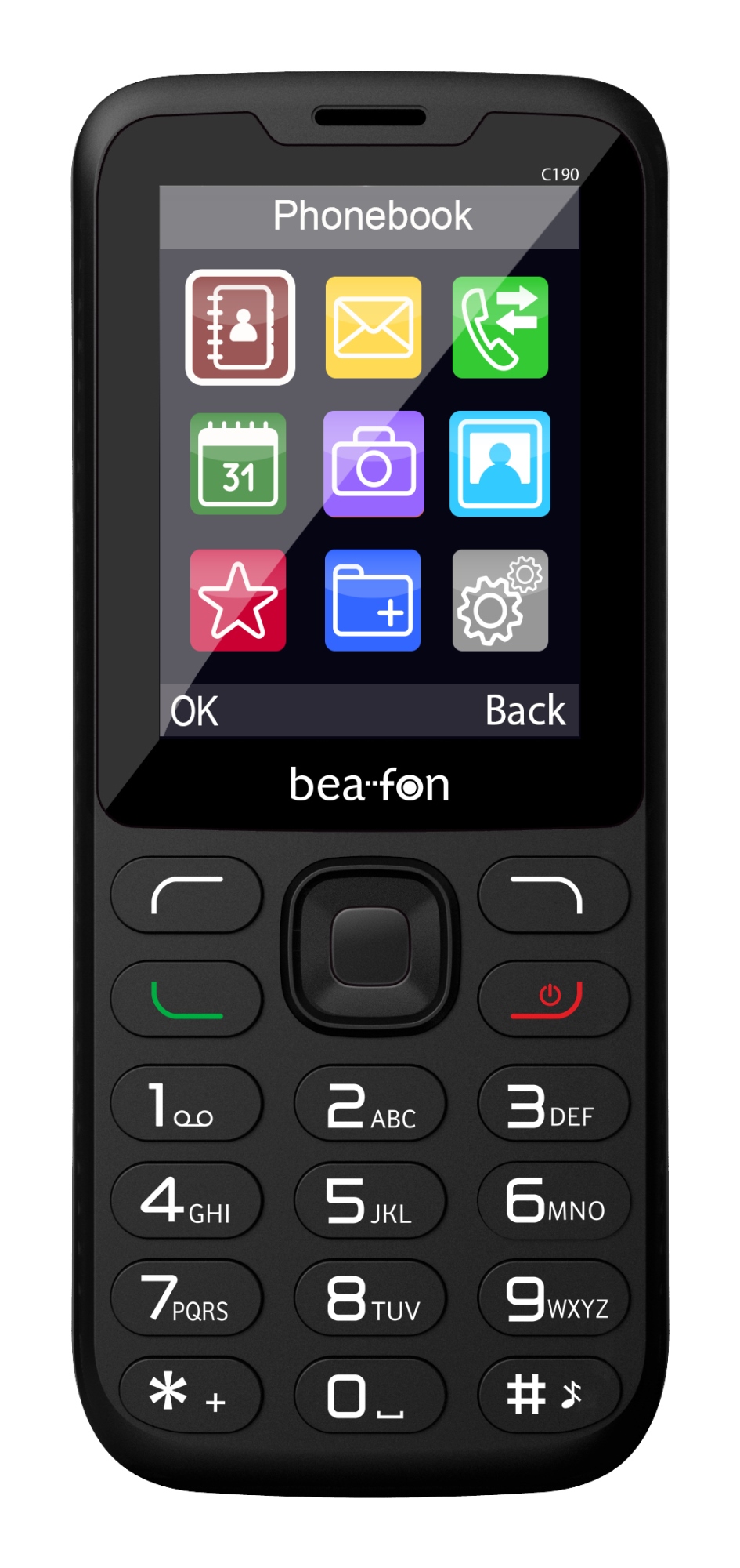 C190 LTE 6,2 cm (2.44") 67 g Negro Teléfono para personas mayores