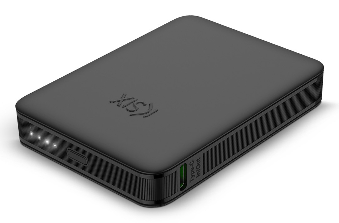 Powerbank Nano 5.000 mAh, Tamaño de bolsillo, Power Delivery, 20 W, Cable USB-C a USB-C, Indicadores LED, Negro