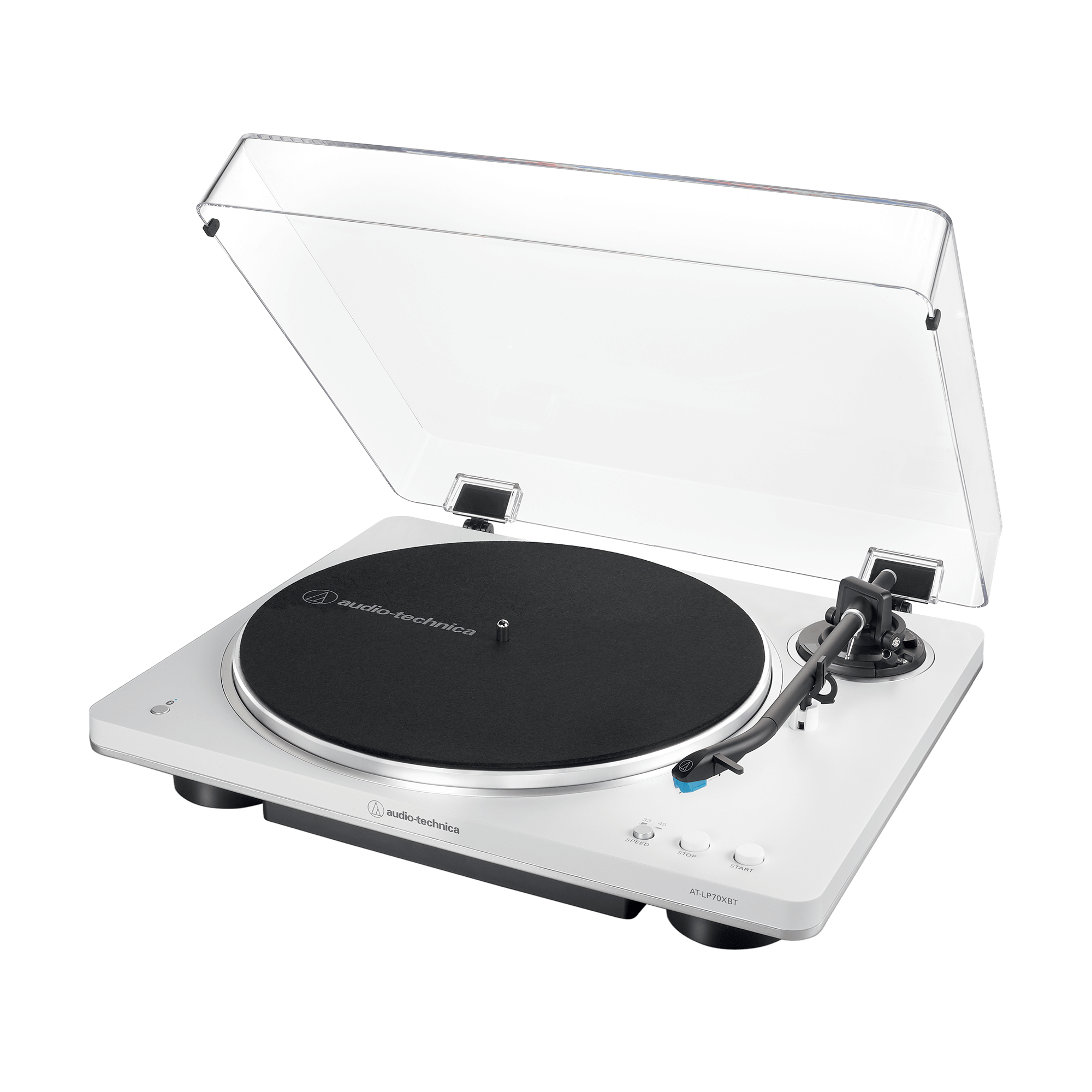 AT-LP70XBT Tocadiscos de tracción por correa Plata, Blanco Totalmente automático