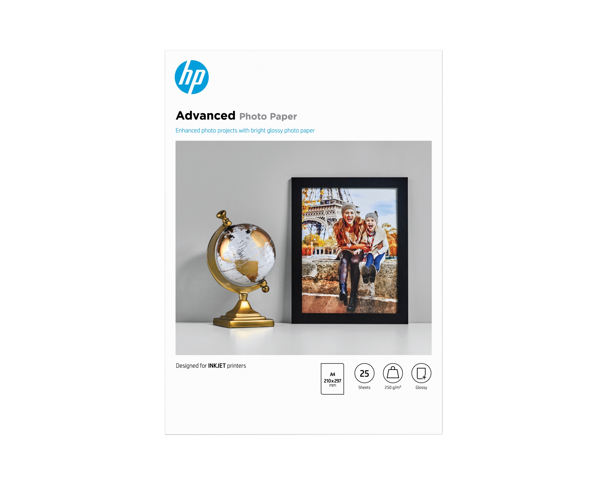 Papel fotográfico Advances, brillante, 250 g/m2, A4 (210 x 297 mm), 25 hojas