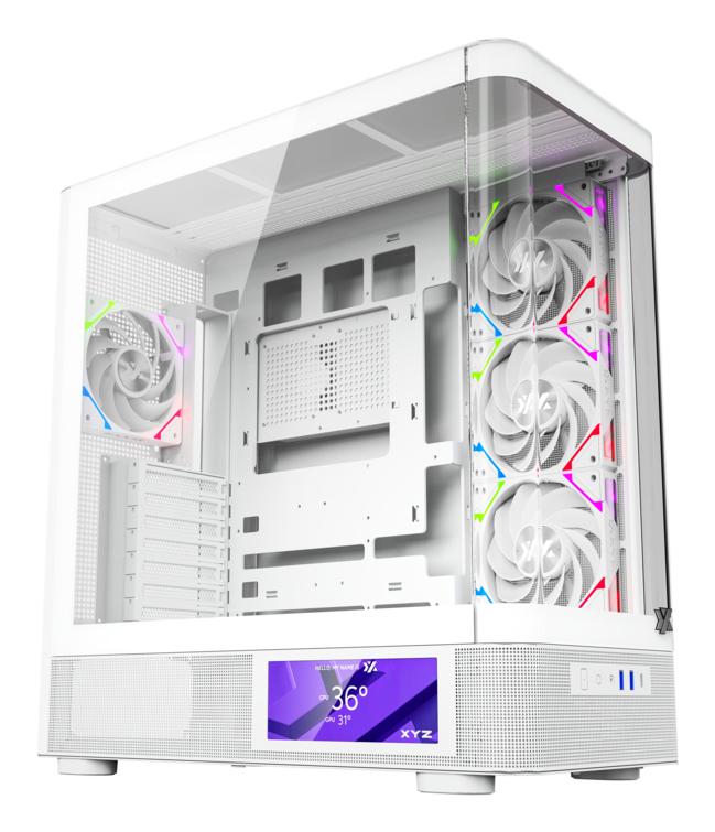 QUANTUM PRO, TORRE GAMING , 4x VENTILADORES, PWM, BTF, PANTALLA 6,2" , TIPO C , ATX, BLANCA
