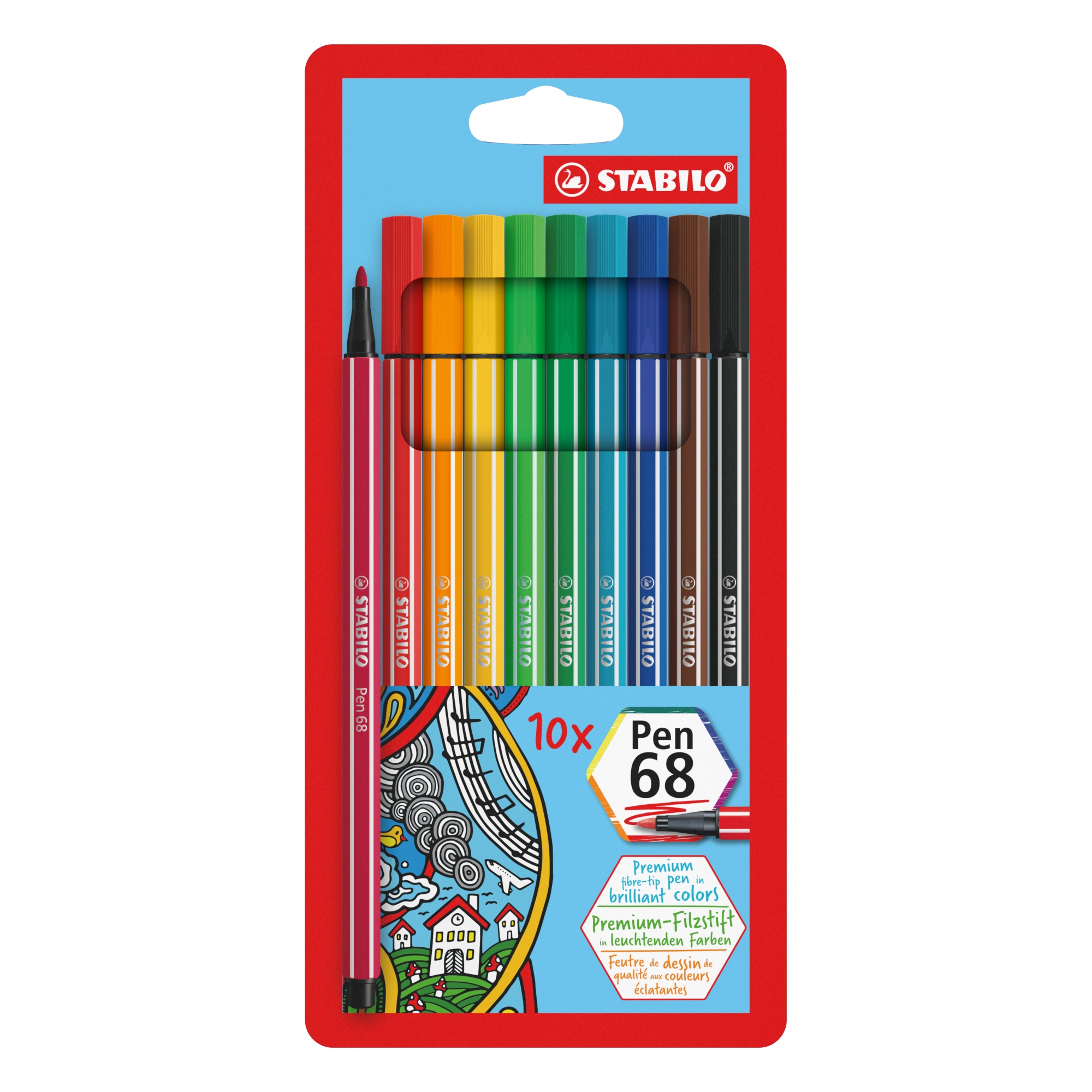 Pen 68 rotulador Multicolor 10 pieza(s)