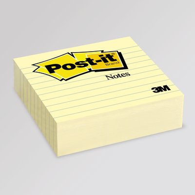 Notes, 4 in x 4 in, Canary Yellow, Lined, 300 Sheets/Pad, 1 Pad/Pack nota autoadhesiva Amarillo 300 hojas Autoadhesivo