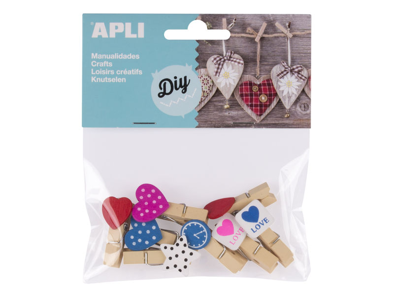 APL BOLSA 8 MINI PINZAS MADERA 14784