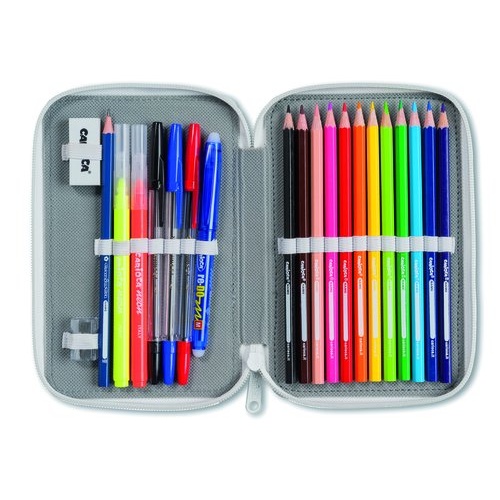Plumier Dos Pisos Colores Flúor 2 Zip