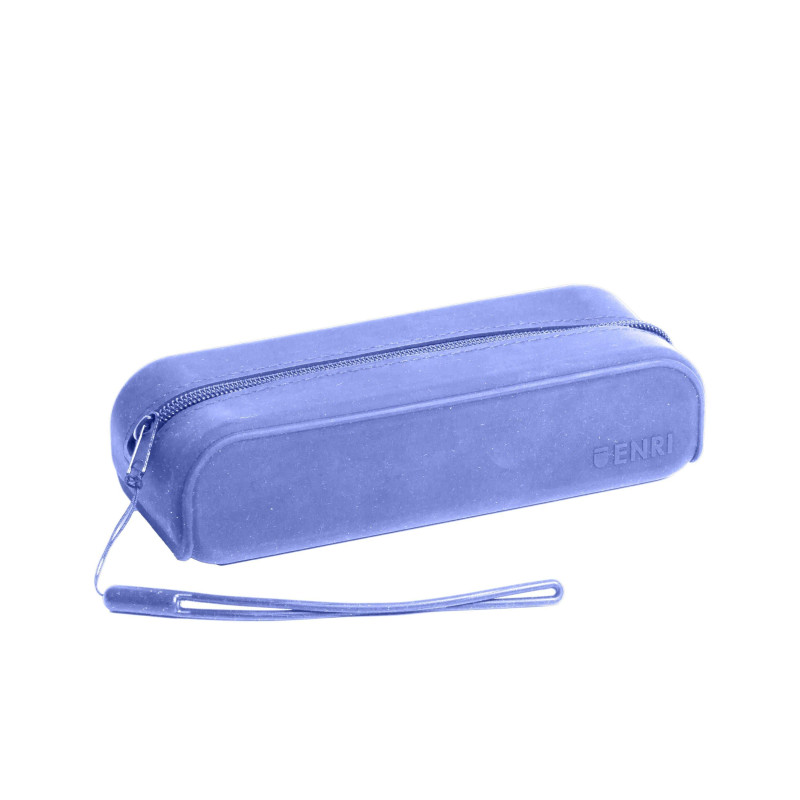 Estuche Silicona Azul Sin Forro Interior Monocolor Con Asa 19x5x7cm