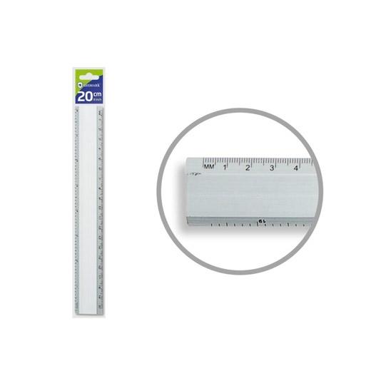 Regla de Aluminio 20cm Milimetrada con Bisel