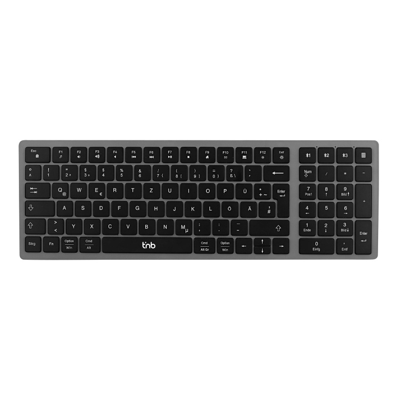 iClick Teclado Bluetooth Recargable Inalámbrico Ultra Fino Color Gris
